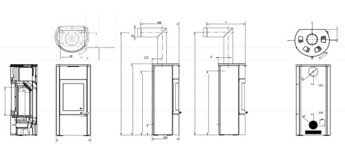 Uno Xtra hőtárolós kandallókályha kerámia burkolattal