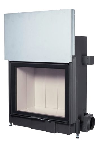 80x64 S 2.0 egyoldalt üveges kandallótűztér liftes ajtóval fehér Keramott béléssel