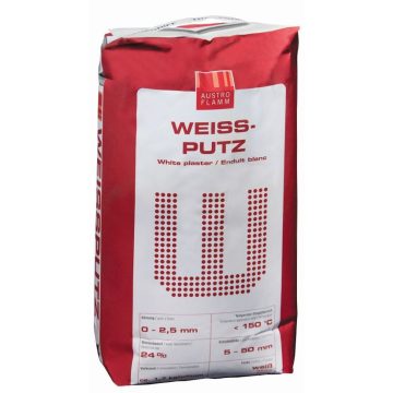   Austroflamm Weissputz 0-1,2 mm - fehér színű kályhás fedővakolat 20kg / zsák