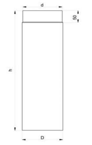 Füstcső egyenes 25cm hosszú, ø120