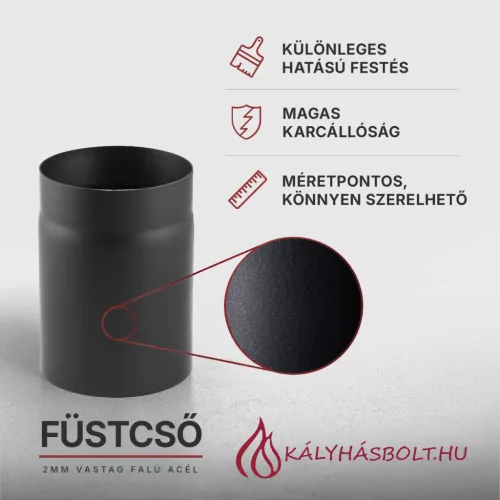 Füstcső egyenes 25cm hosszú, ø180
