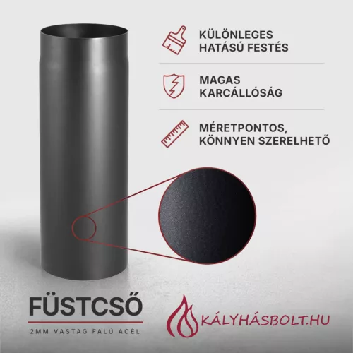 Füstcső egyenes 50cm hosszú, ø200