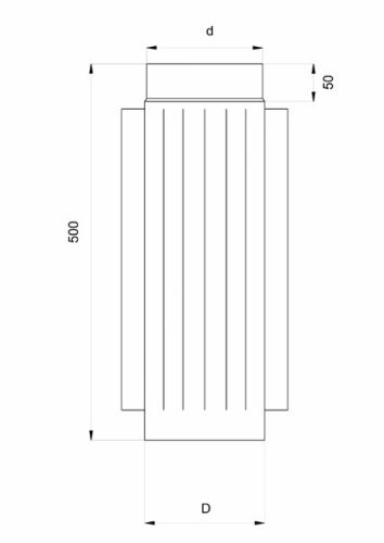 Füstcső hődob 50cm hosszú, ø180 
