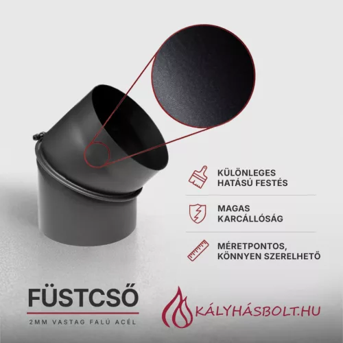 Füstcső könyök állítható 45 fokos, ø150