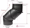 Füstcső könyök állítható, tisztítónyílással, univerzális, ø150