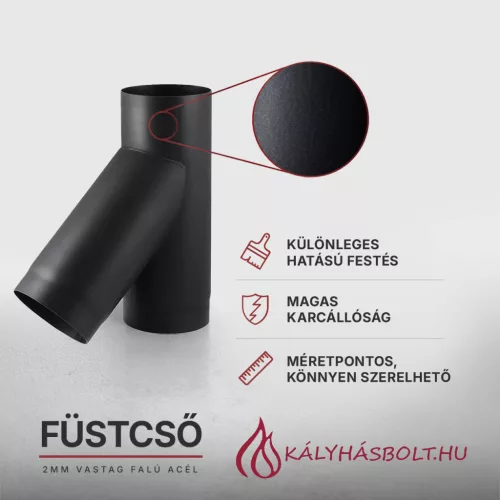 Füstcső T-idom 45 fokos ø160
