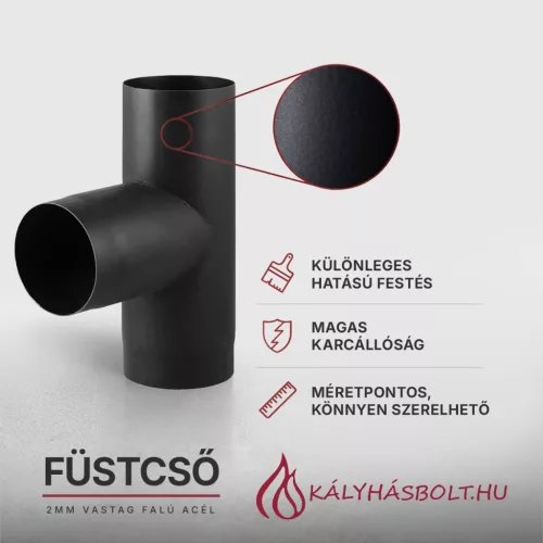 Füstcső T-idom 90 fokos ø120