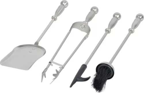 Kandalló tisztító készlet 60 cm, fekete, 4 részes, elegáns
