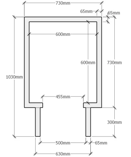 Moduláris kemence csomag 60x60 cm belmérettel 38,5 cm belmagasság