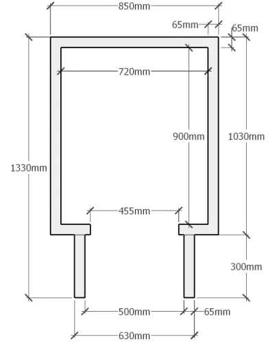 Moduláris kemence csomag 72x90 cm belmérettel 38,5 cm belmagasság