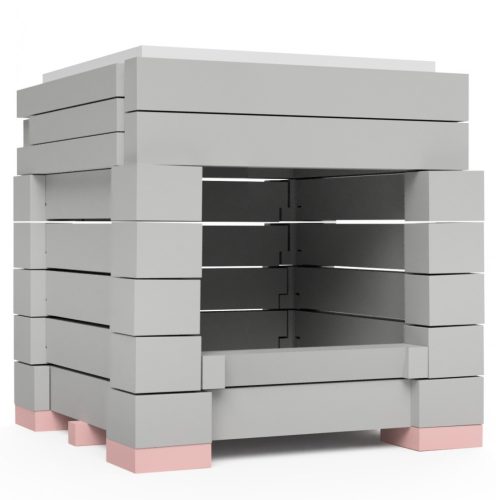 ÖkoSmart cserépkályha ökotűztér csomag 38x38x58 cm méretig - szürke