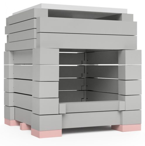 ÖkoSmart cserépkályha ökotűztér csomag 49x49x64 cm méretig - szürke