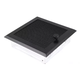   19x19 cm fekete egyszerű kandalló szellőzőrács zsalus szabályzóval